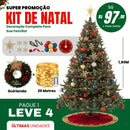 (PROMOÇÃO) Kit de Natal Completo - Árvore 1.8m decorada, Guirlanda e 20m de Pisca c/ Controle